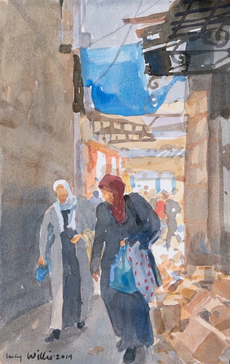A kék napellenző a Damaszkusz-kapunál, Jeruzsálem, 2019 (papír nélkül) alkotó: Lucy Willis