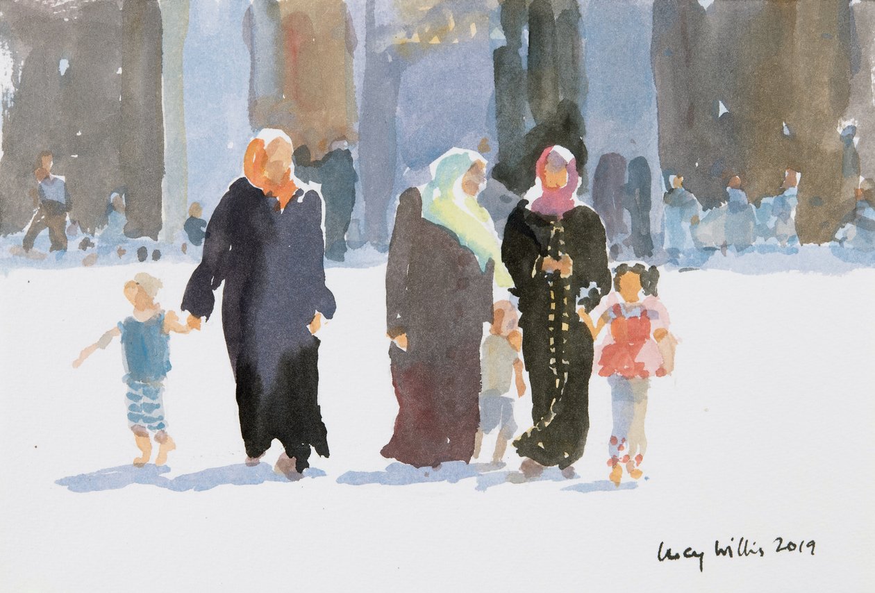 Látogatás a mecsetben, Damaszkusz, Szíria, 2019 (papír nélkül) alkotó: Lucy Willis