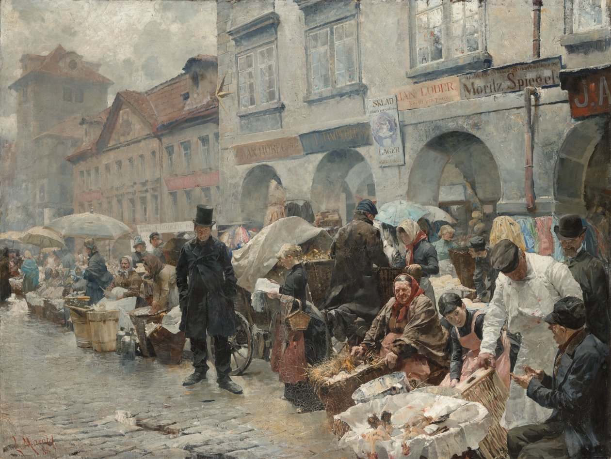 A prágai tojáspiac, 1888 alkotó: Ludek or Ludwig Marold