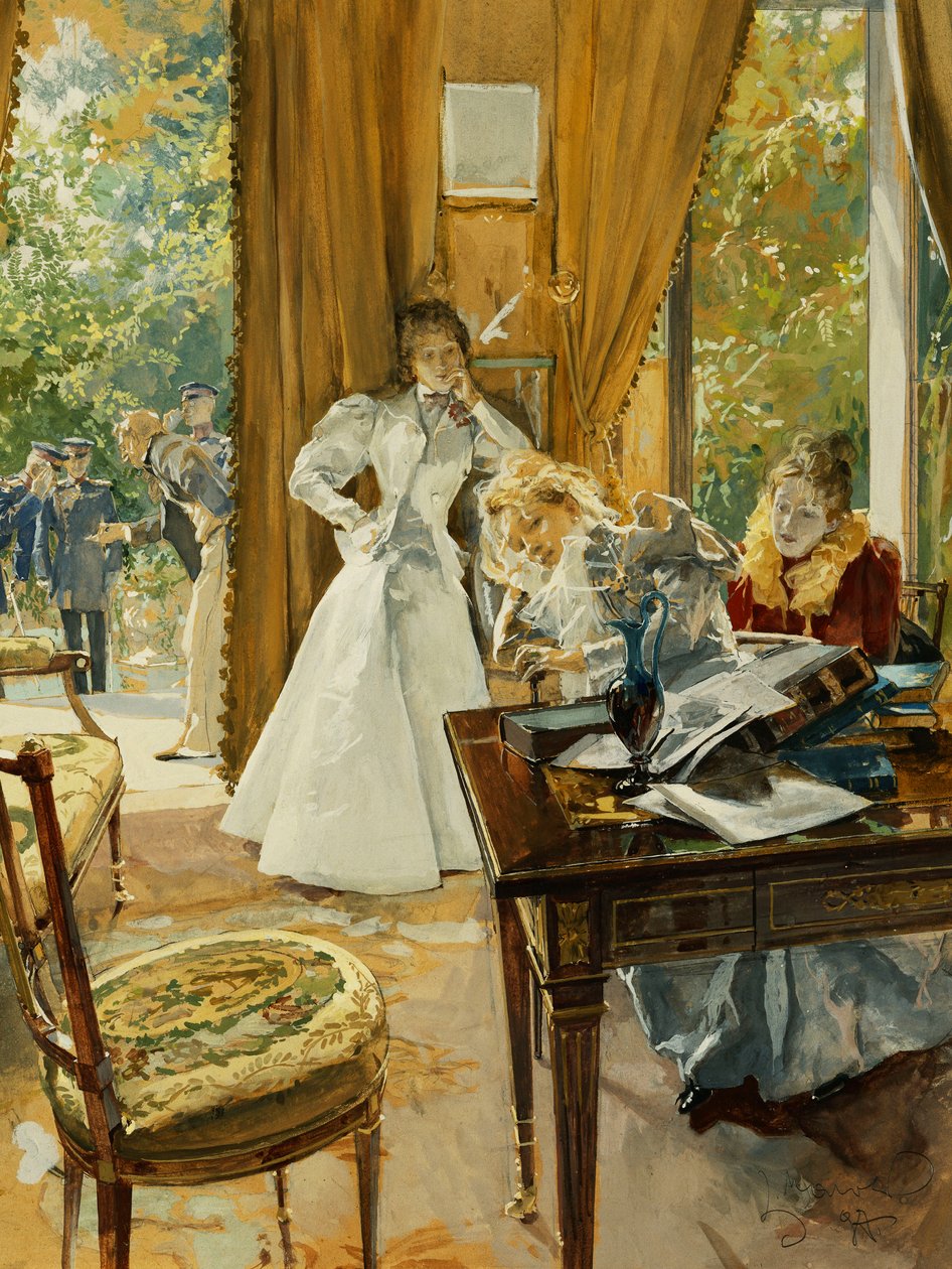 A szalonban, 1897 alkotó: Ludek or Ludwig Marold