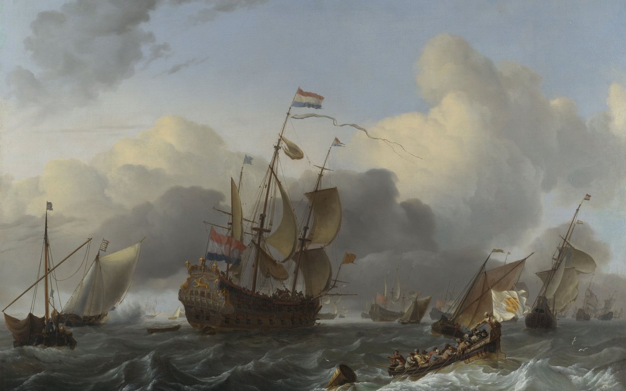 Az Eendracht és a holland hadiflotta, 1670-75 alkotó: Ludolf Backhuysen