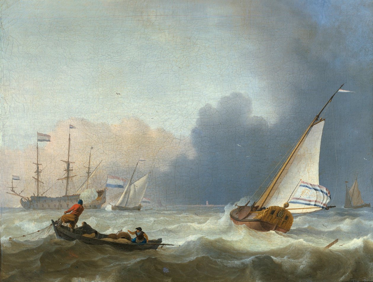 Durva tenger holland jachttal vitorla alatt alkotó: Ludolf Bakhuizen