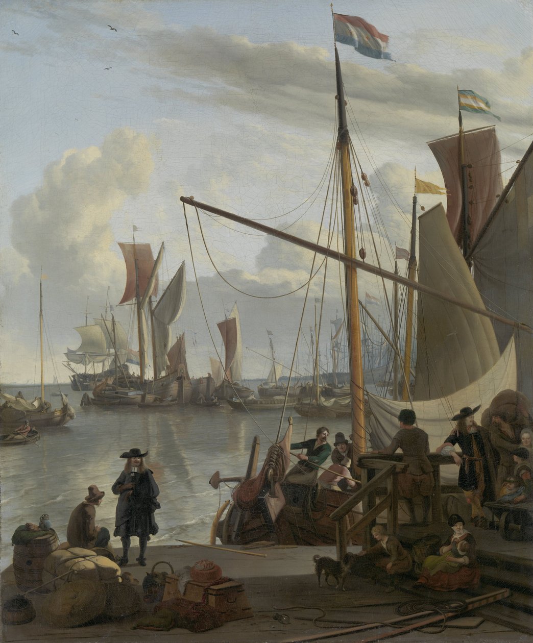 Az amszterdami IJ, a Mosselsteiger (kagyló-móló) felől nézve 1673 alkotó: Ludolf Backhuysen