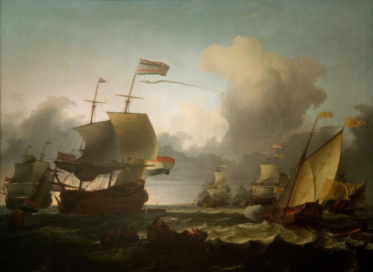 A legfelsőbb parancsnokság átadása Michiel de Ruyter admirálisnak b alkotó: Ludolf Backhuysen