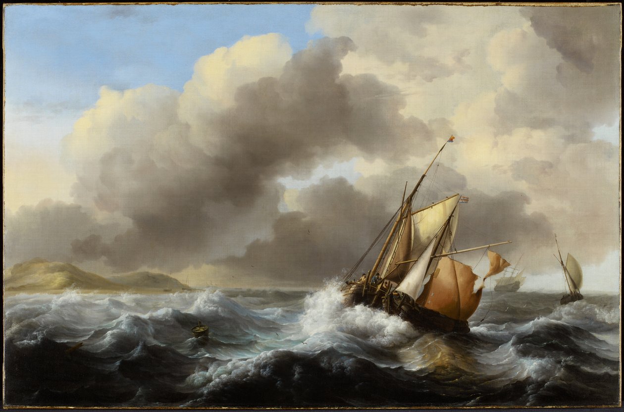 Halászhajók offshore egy nehéz tengeren, 1864 alkotó: Ludolf Backhuysen