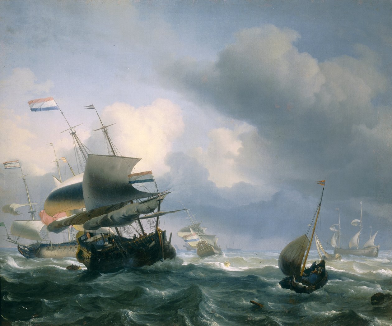 Kikötő hajókkal alkotó: Ludolf Backhuysen