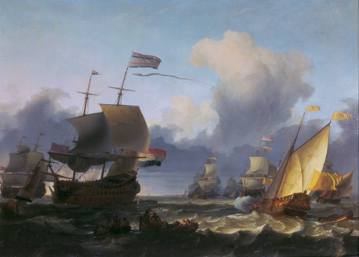 A parancsnokság átadása de Ruyter admirálisnak Texel partjainál, 1665. június 18. alkotó: Ludolf Bakhuizen