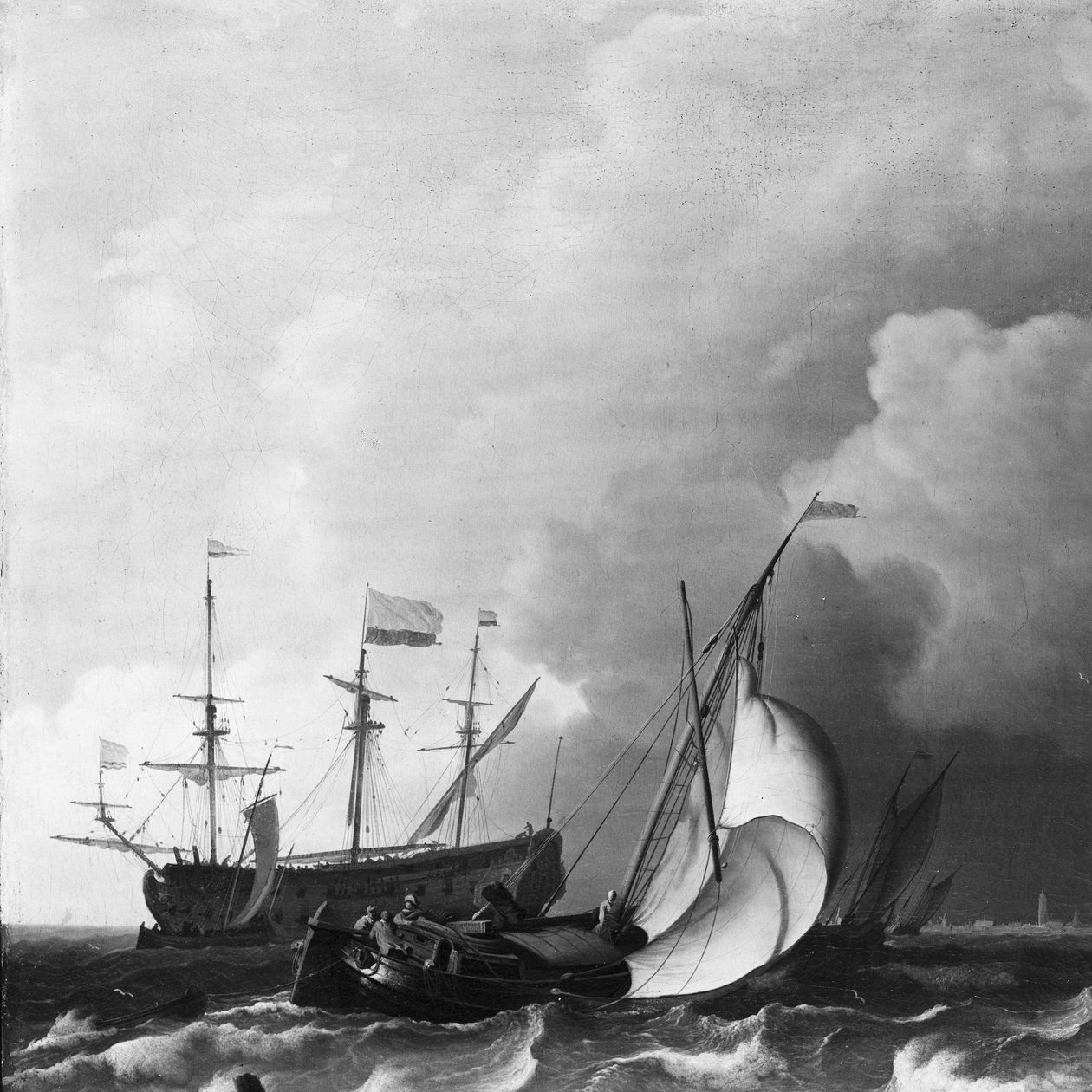 Háborgó tenger alkotó: Ludolf Bakhuysen