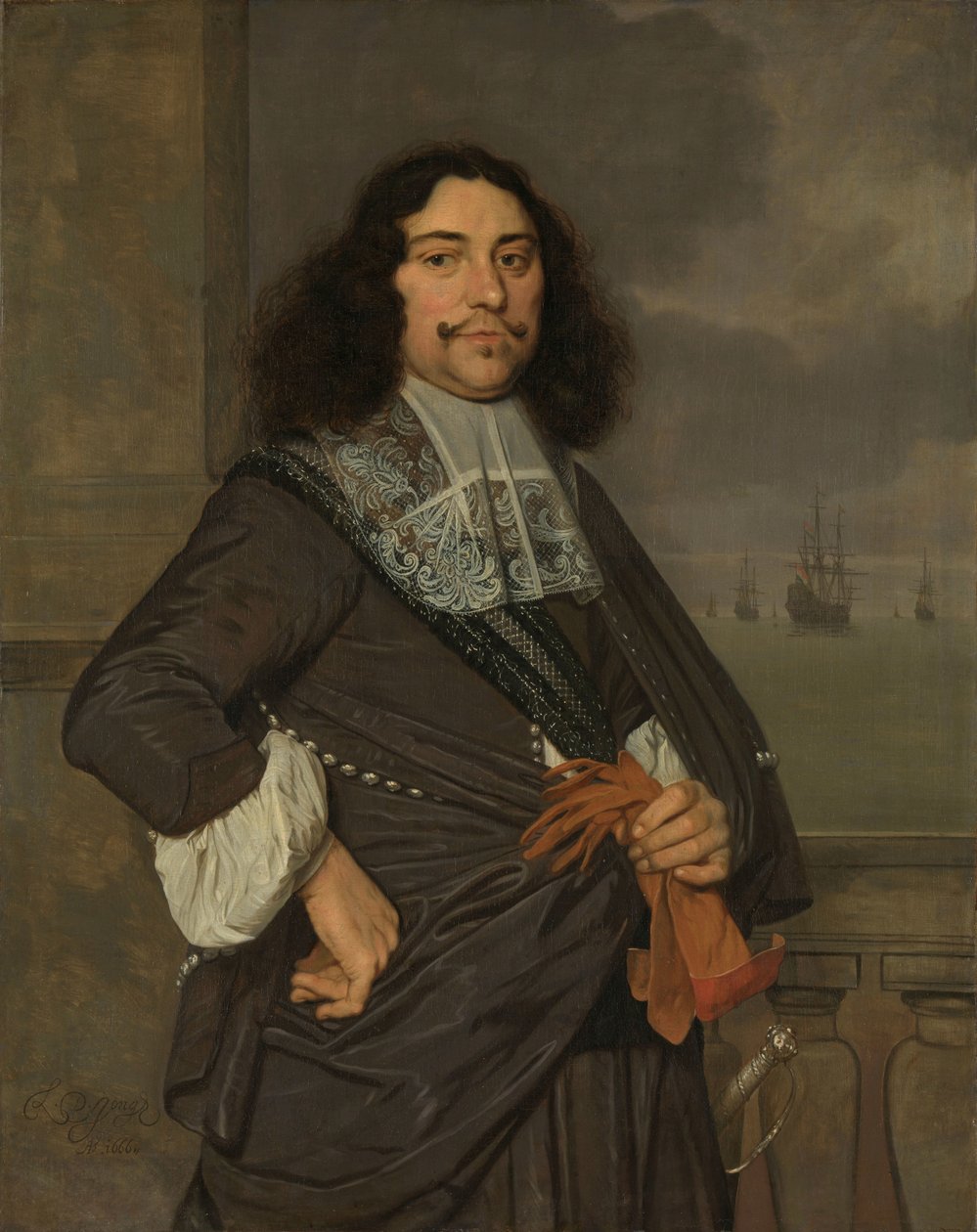 Jan van Nes (1631-80), Hollandia és Nyugat-Frízföld admirálisa alkotó: Ludolf de Jongh
