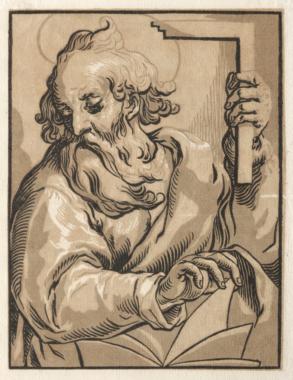 Krisztus és az apostolok: Szent Tamás a térrel, 1600-as évek. alkotó: Ludolph Büsinck