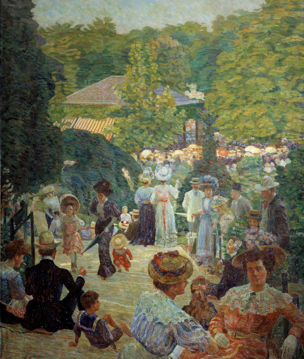 A kioszkból származó Parc Montsourisban 1900-ban szól a zene. Ludovic Vallee festménye (1864 - 1939) alkotó: Ludovic Vallee