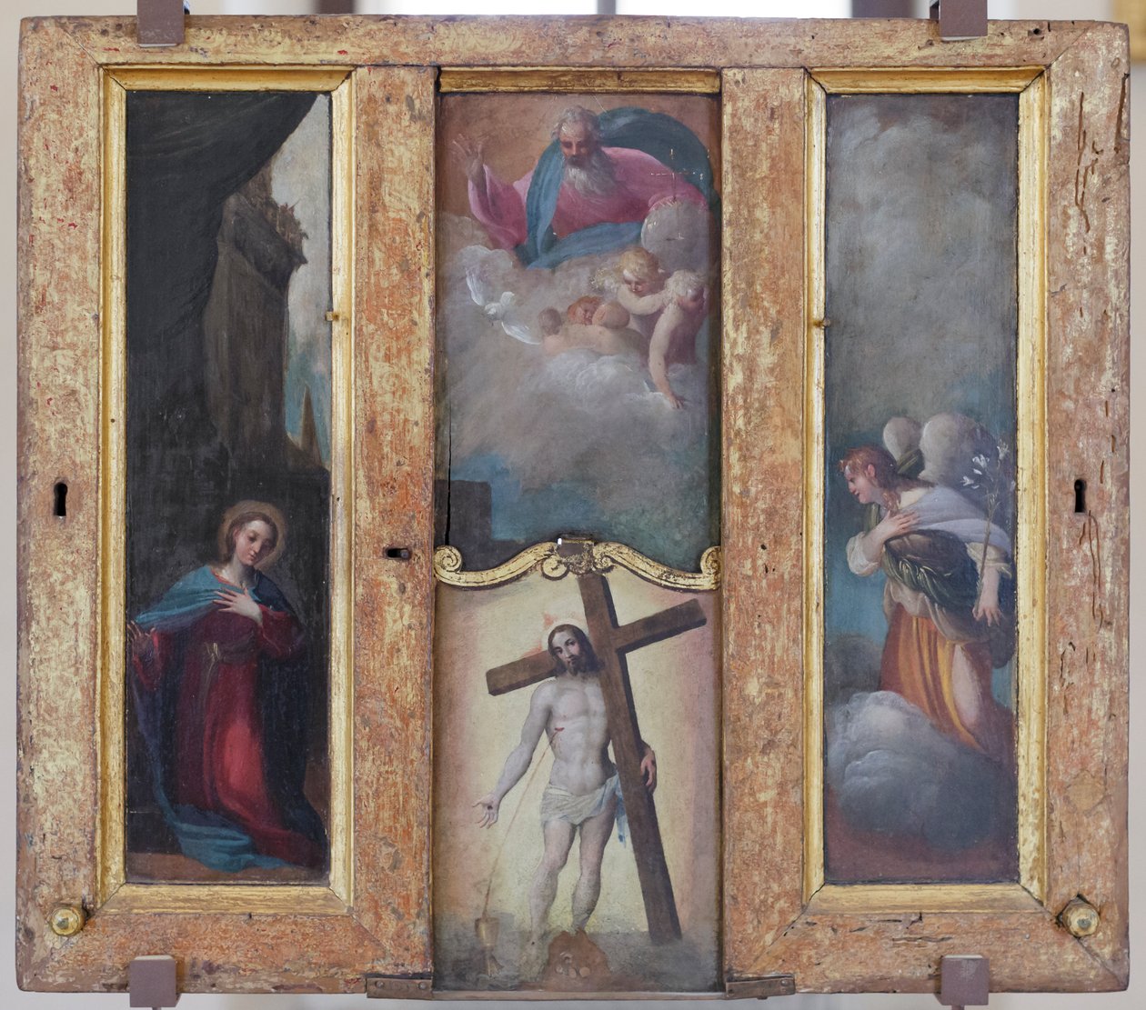 A mennybemenetel, az Atyaisten dicsőségben és Krisztus drága vére. alkotó: Ludovico Carracci