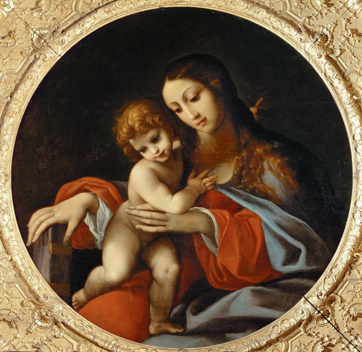 Madonna és gyermeke. Tondo, ... alkotó: Ludovico Carracci