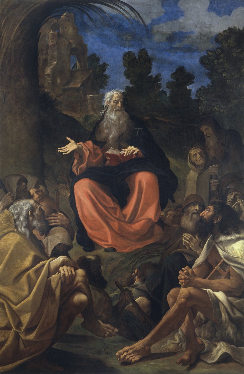 Szent Antal apát prédikál a remetéknek alkotó: Ludovico Carracci
