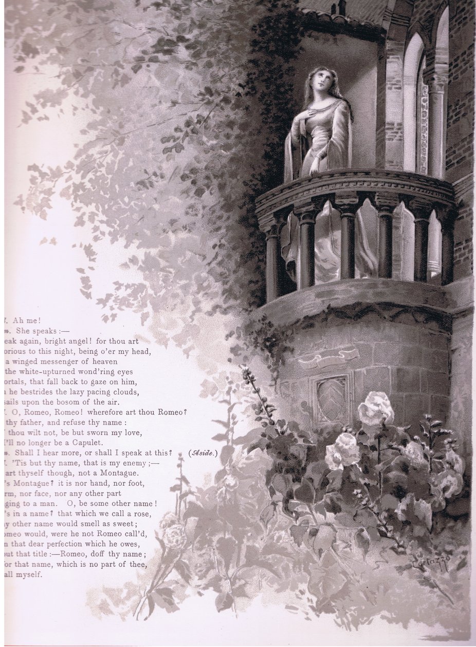 Juliet, ah én! Rómeó beszél. , Rómeó és Júlia illusztrációja, alkotó: Ludovico Marchetti