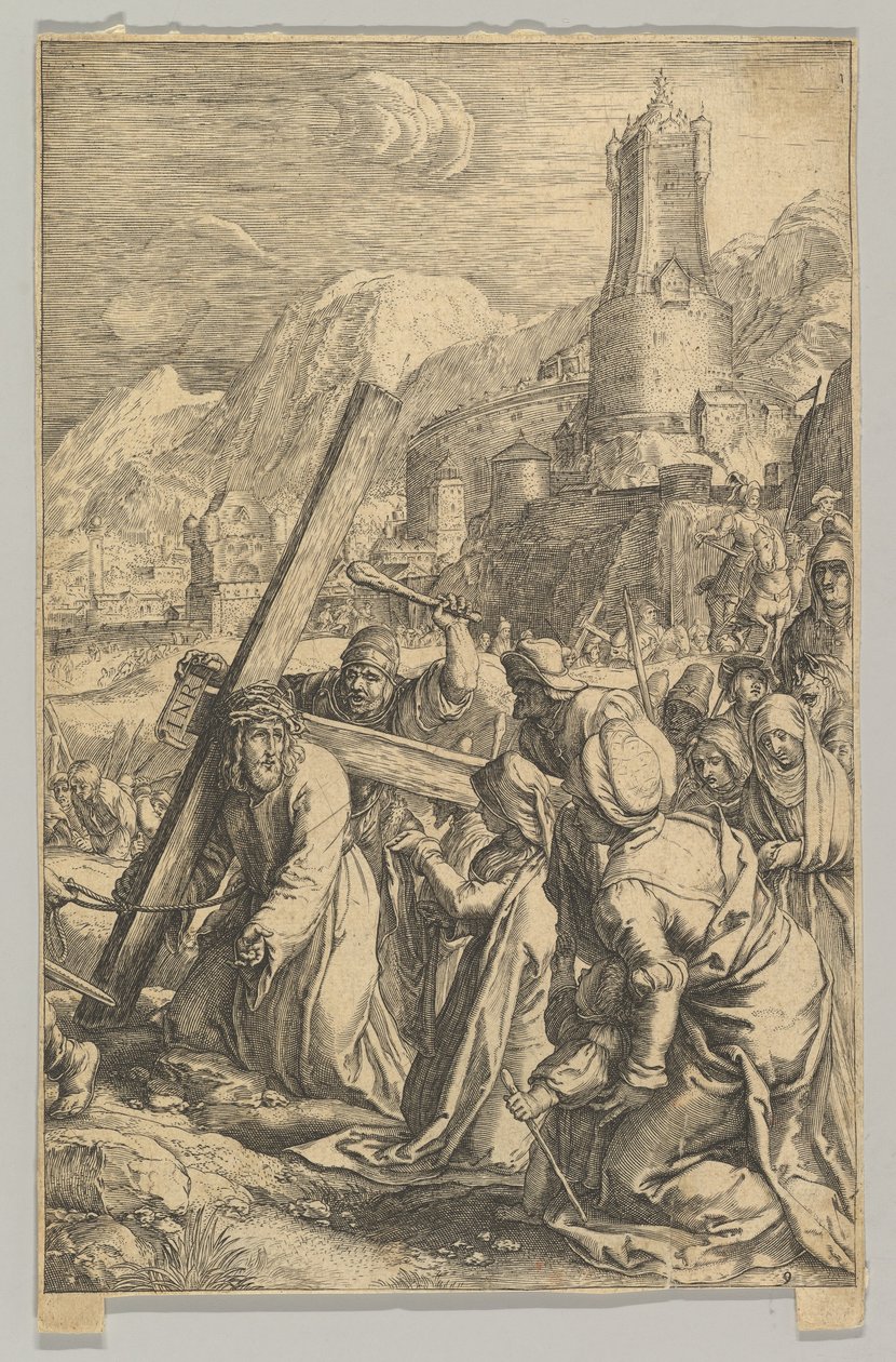 Krisztus a keresztet hordozó Krisztus, Krisztus szenvedéséből, kb. 1623. alkotó: Ludovicus Siceram