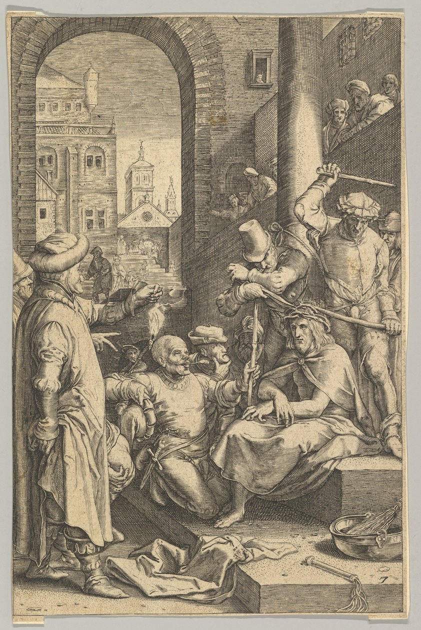A töviskoronázás, Krisztus szenvedéséből, kb. 1623. alkotó: Ludovicus Siceram