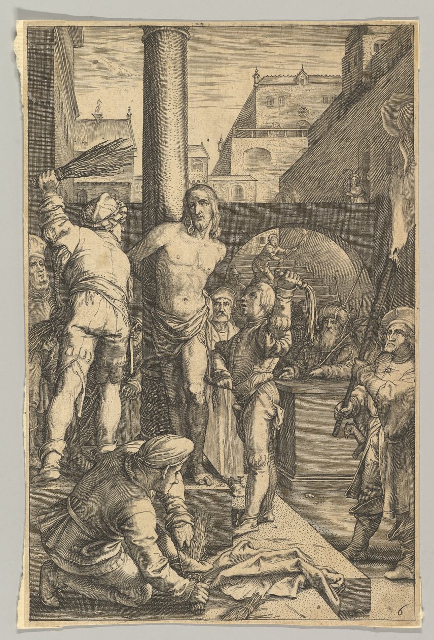 A korbácsolás, Krisztus szenvedéséből, kb. 1623. alkotó: Ludovicus Siceram
