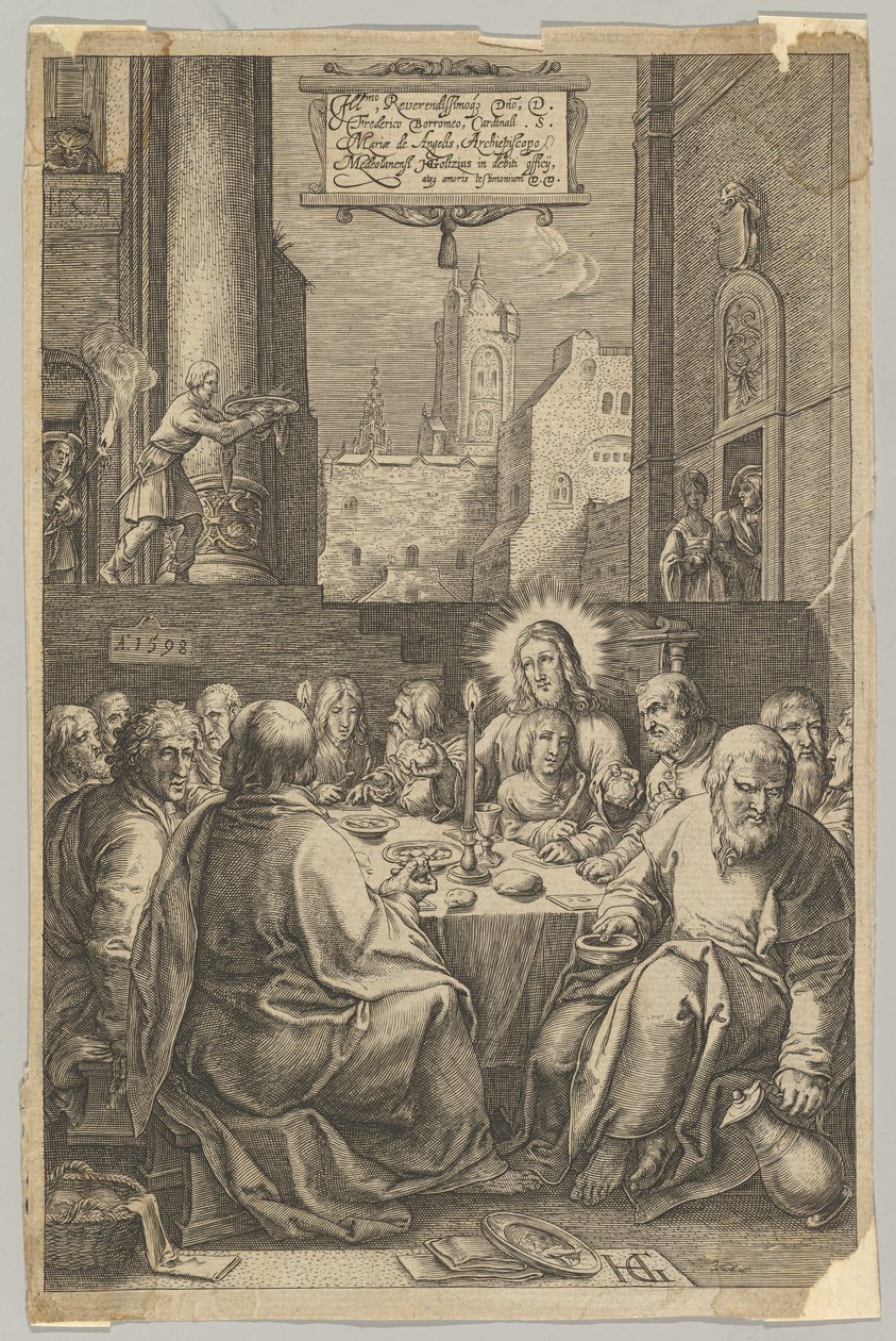 Az utolsó vacsora, Krisztus szenvedéséből, kb. 1623. alkotó: Ludovicus Siceram