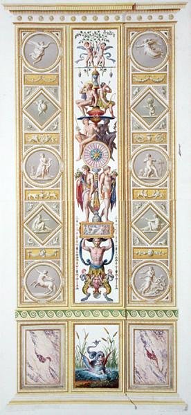 Panel a vatikáni Raphael-loggiáról, a „Delle Loggie di Rafaele nel Vaticano”-ból, Giovanni Volpato (1735-1804) metszetével alkotó: Ludovicus Tesio (after) Taurinensis
