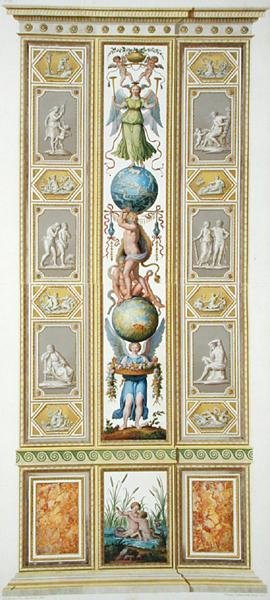 Panel a vatikáni Raphael-loggiáról, a „Delle Loggie di Rafaele nel Vaticano”-ból, Giovanni Volpato (1735-1803) metszetével alkotó: Ludovicus Tesio (after) Taurinensis