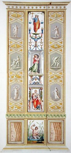 Panel a vatikáni Raphael-loggiáról, a „Delle Loggie di Rafaele nel Vaticano”-ból, Giovanni Volpato (1735-1803) metszetével alkotó: Ludovicus Tesio (after) Taurinensis
