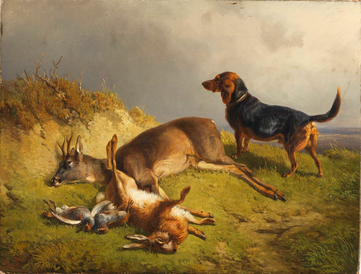 Megölt vad és vadászkutya alkotó: Ludwig Gustav Voltz