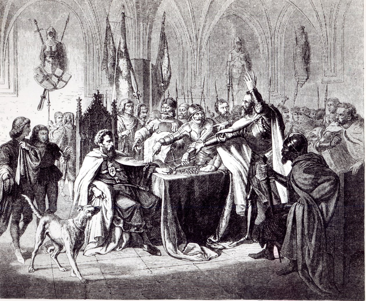 A marienburgi kastély eladása 1457-ben IV. Kázmér lengyel királynak, 1854 alkotó: Ludwig Rosenfelder