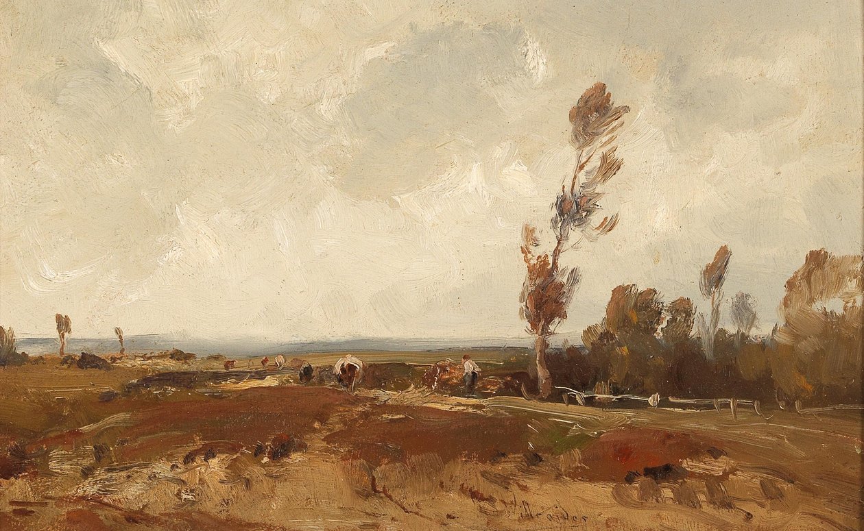 Dolgozás a mezőn ősszel alkotó: Ludwig Willroider