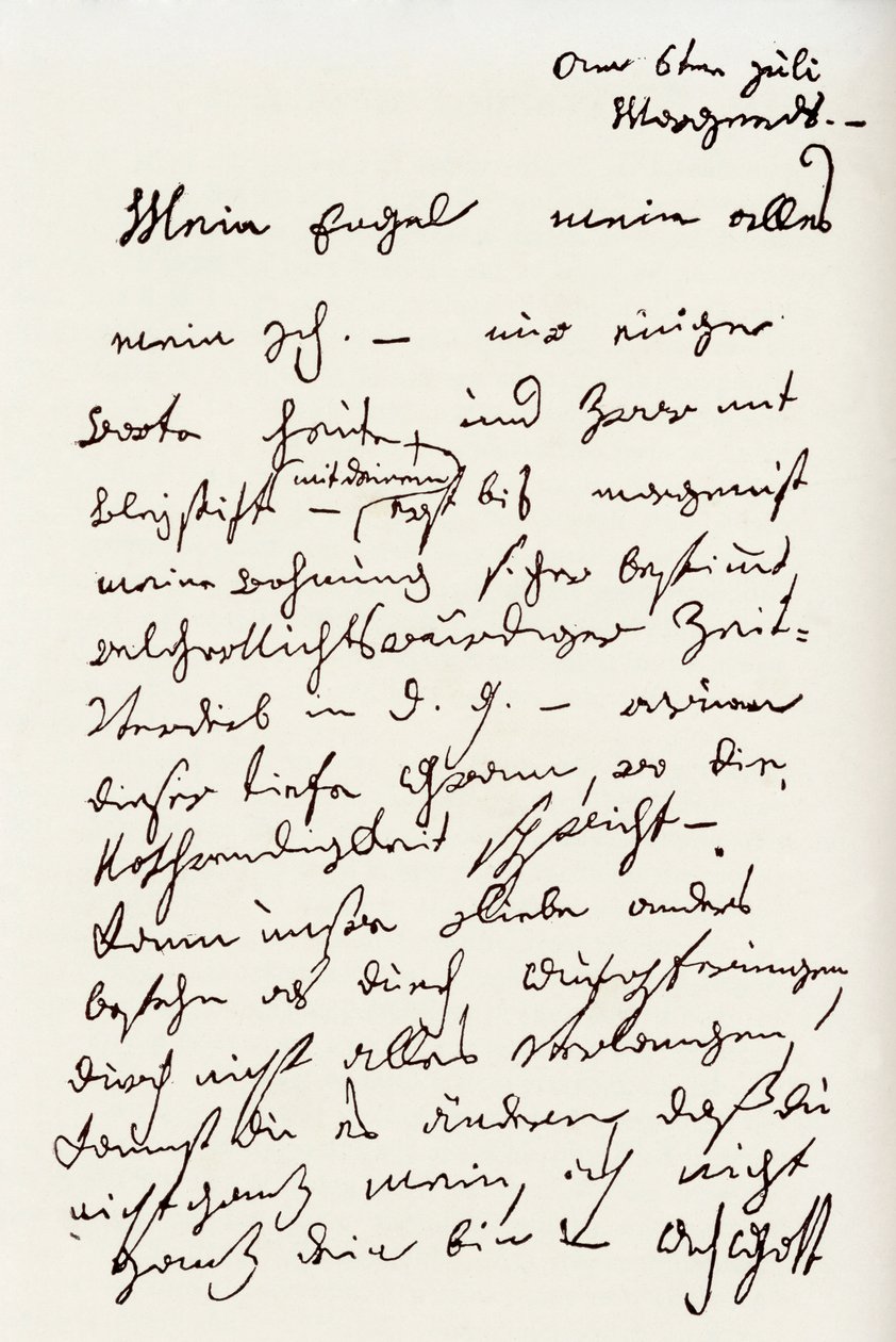 Beethoven levele „A halhatatlan kedveshez” (toll és tinta) alkotó: Ludwig van Beethoven