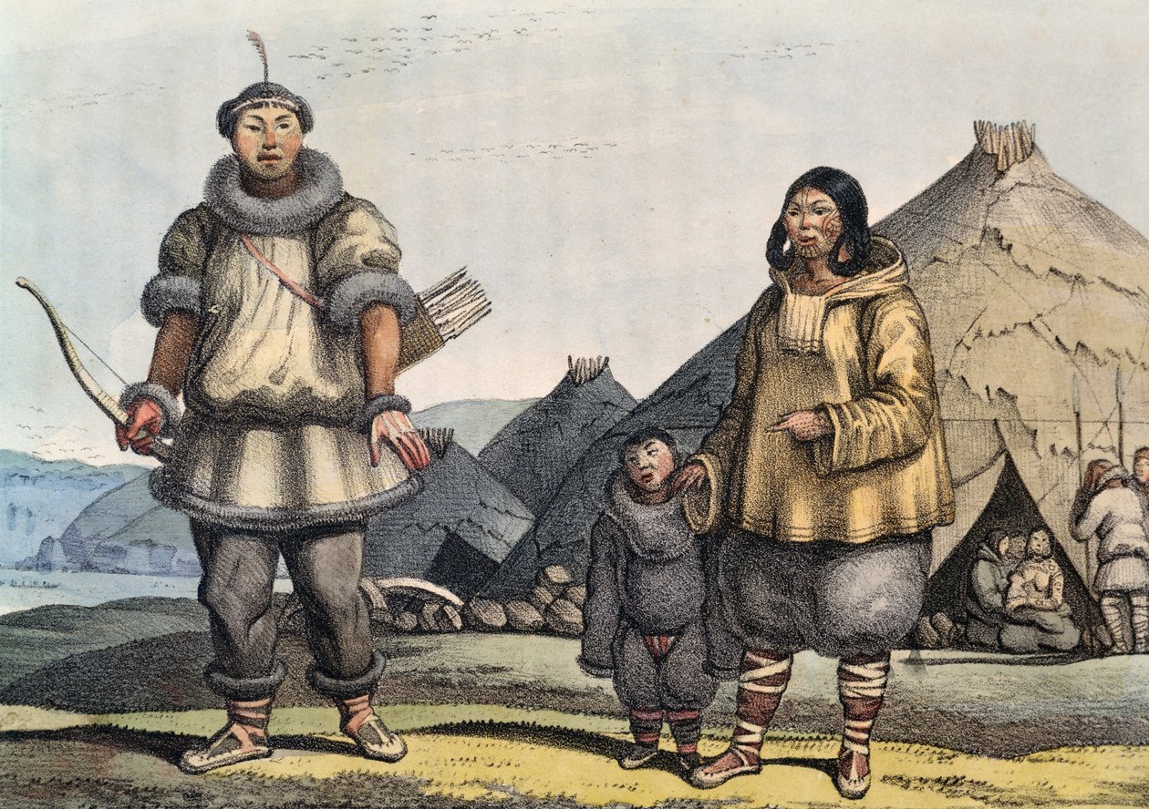 Csukcs család egy kunyhó előtt, Bering-szoros, Oroszország alkotó: Ludwig (1795 1828) Choris