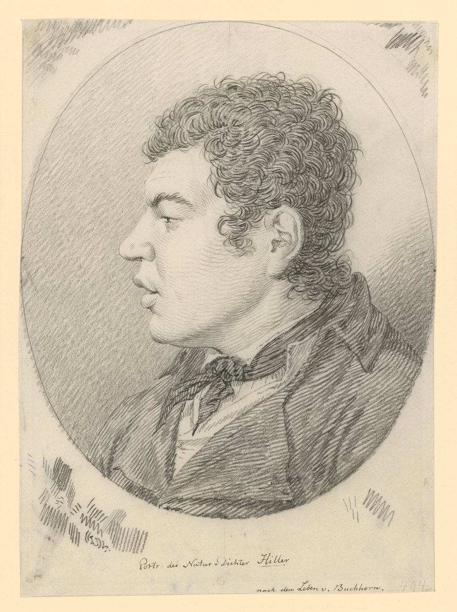 Hiller költő portréja alkotó: Ludwig Buchhorn