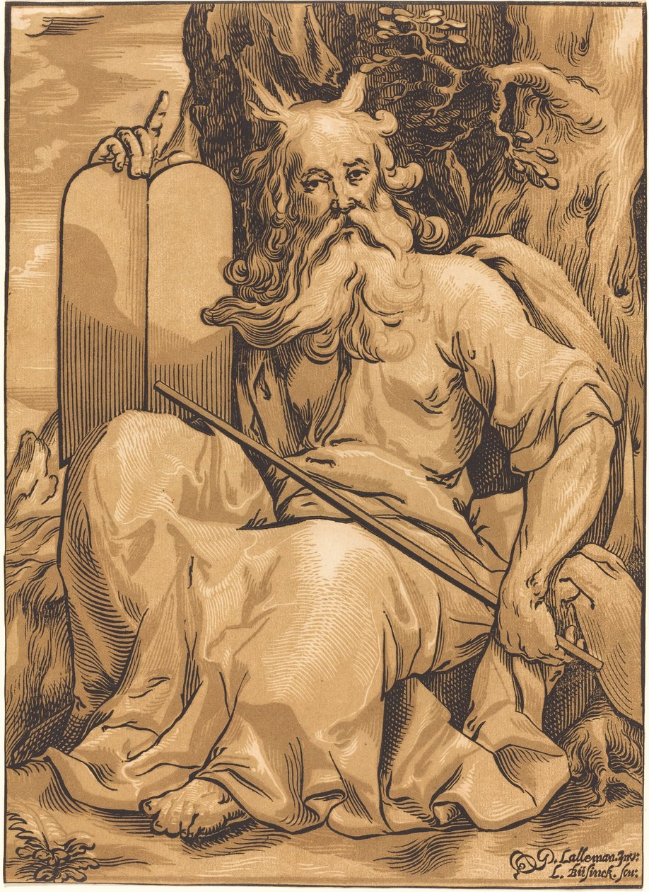 Mózes a törvénytáblákkal alkotó: Ludwig Büsinck after Georges Lallemand
