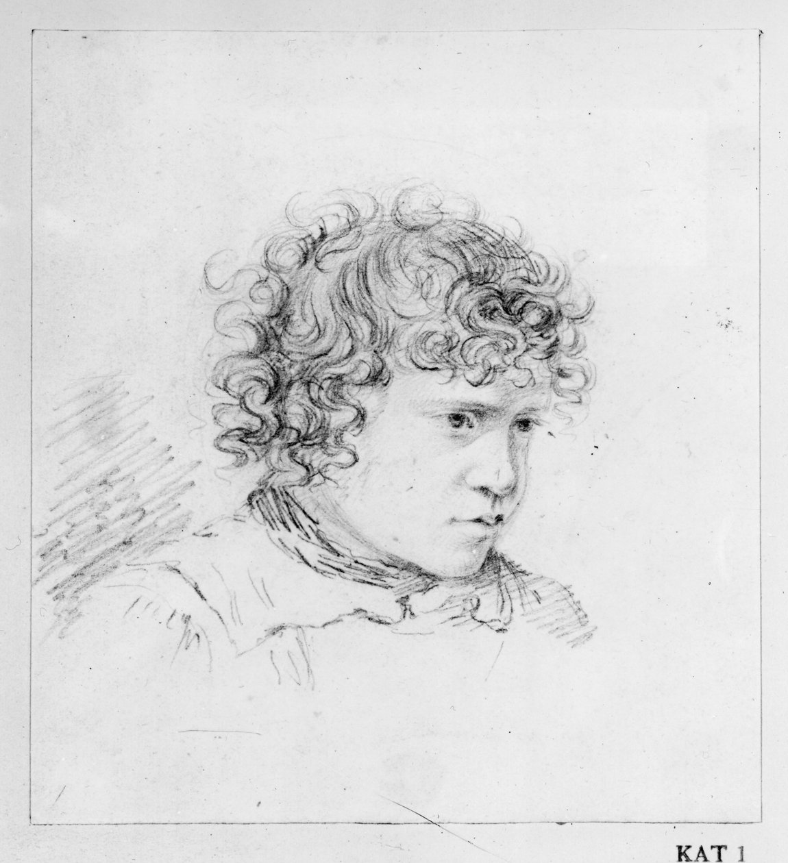Jobbra néző fiú portréja alkotó: Ludwig Emil Grimm