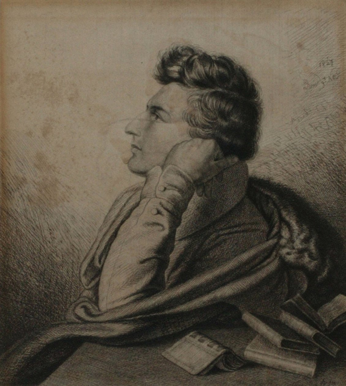 Heinrich Heine költő portréja 1797-1856, 1827 alkotó: Ludwig Emil Grimm