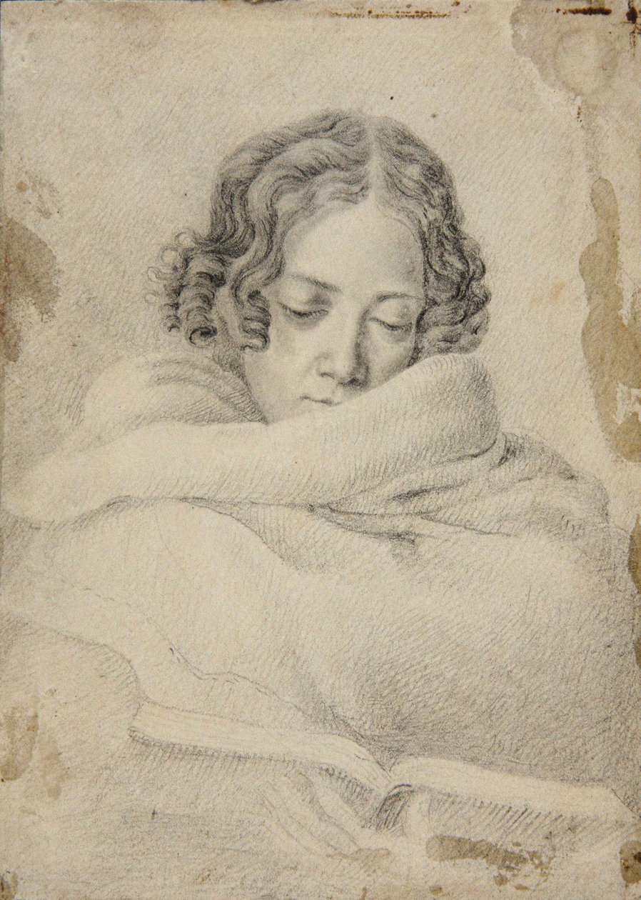 Bettine von Arnim író portréja 1785-1859, szül. Brentano, 1809 körül. alkotó: Ludwig Emil Grimm