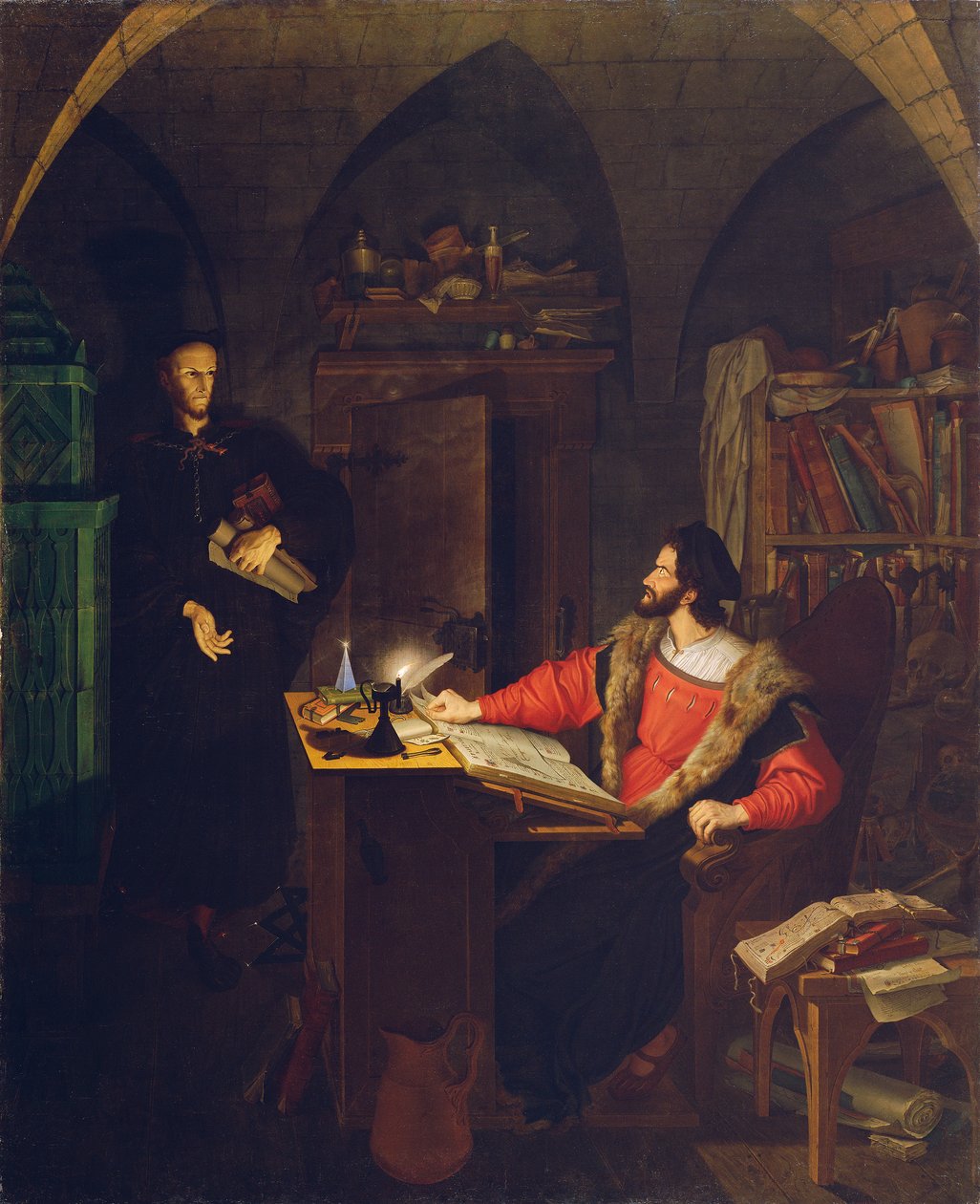 Faust és Mephisto a tanulmányban alkotó: Ludwig Ferdinand Schnorr von Carolsfeld