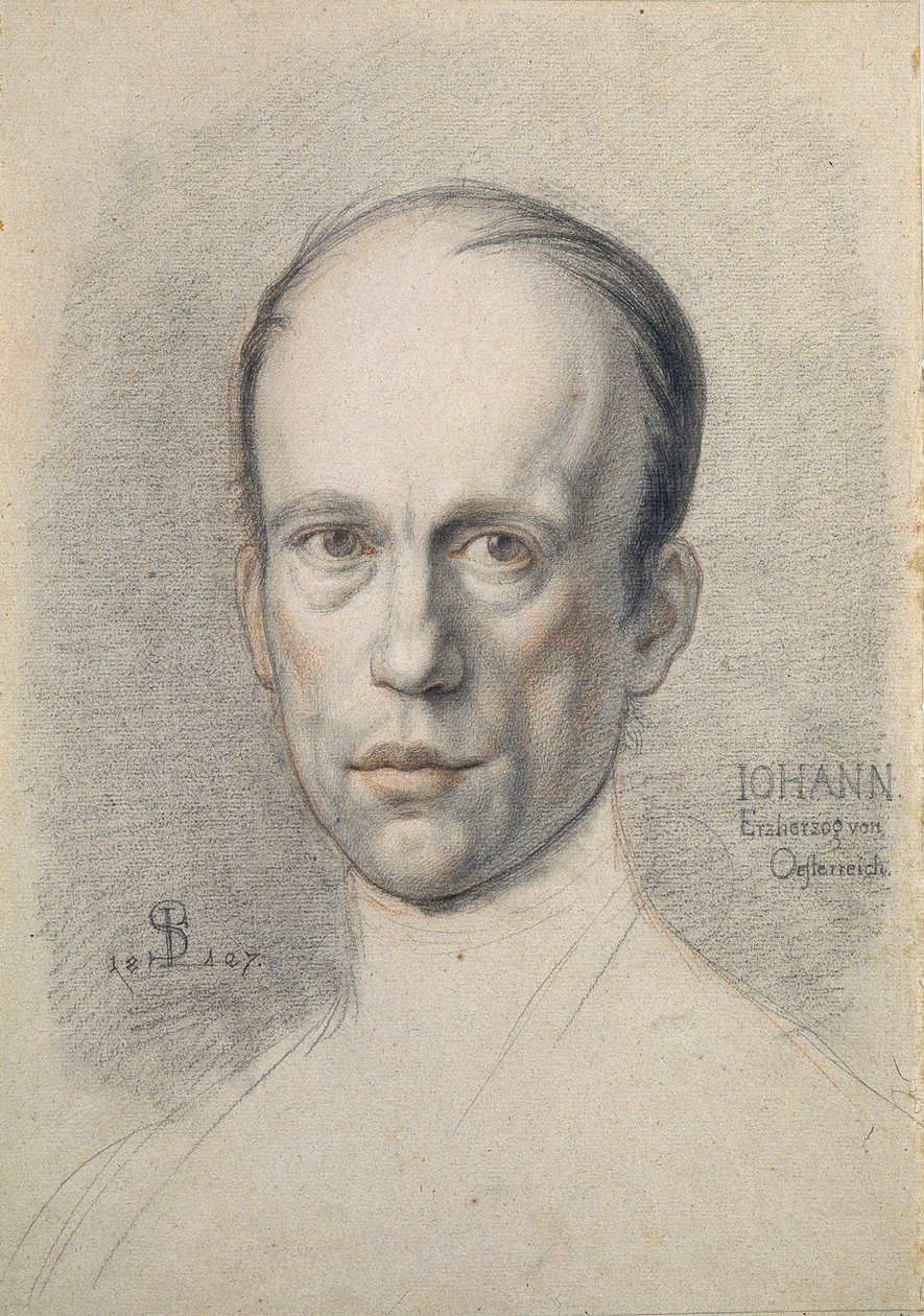 János osztrák főherceg portréja, Schnorr von Carolsfeld, Ludwig Ferdinand alkotó: Ludwig Ferdinand Schnorr von Carolsfeld