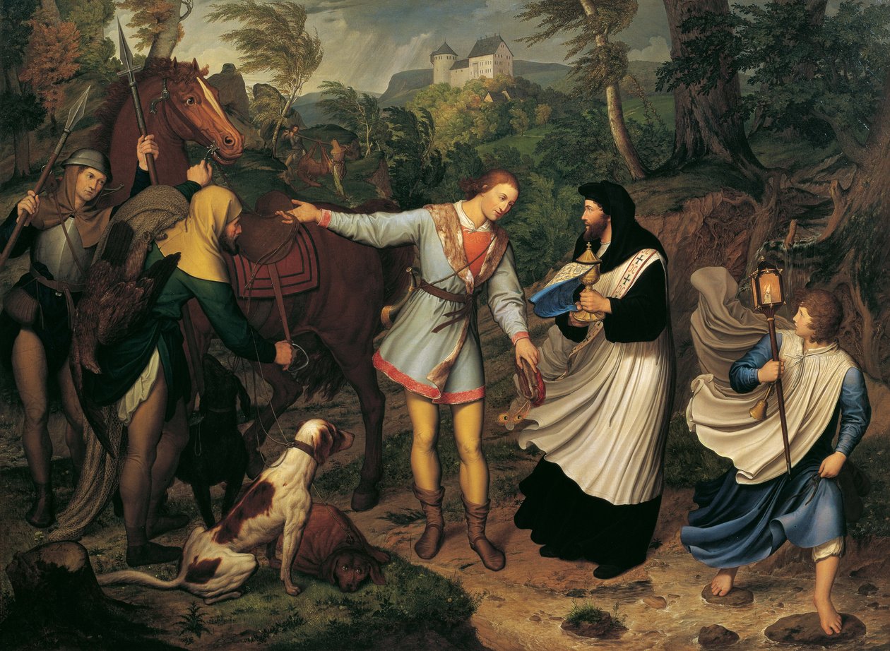 Habsburg Rudolf és a pap, 1828. alkotó: Ludwig Ferdinand Schnorr von Carolsfeld