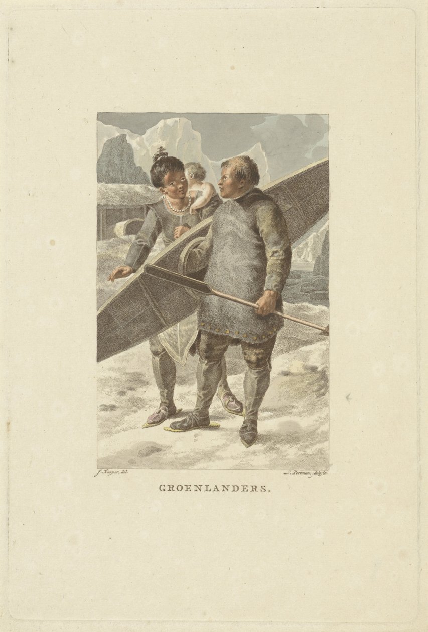Grönland lakosai grönlandiak (cím a tárgyon) alkotó: Ludwig Gottlieb Portman