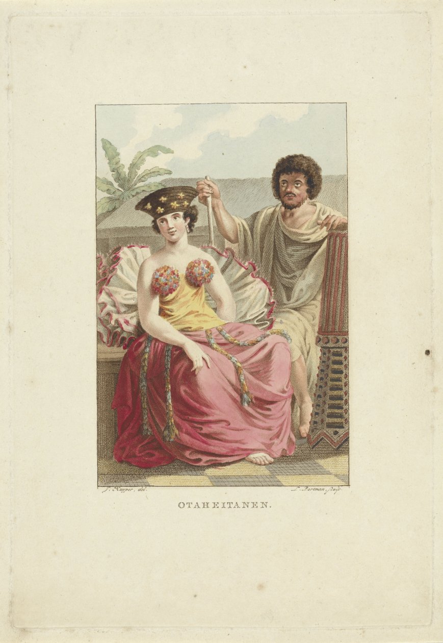 Otaheite-sziget (Tahiti) lakói Otaheitaiak (cím az objektumon) alkotó: Ludwig Gottlieb Portman