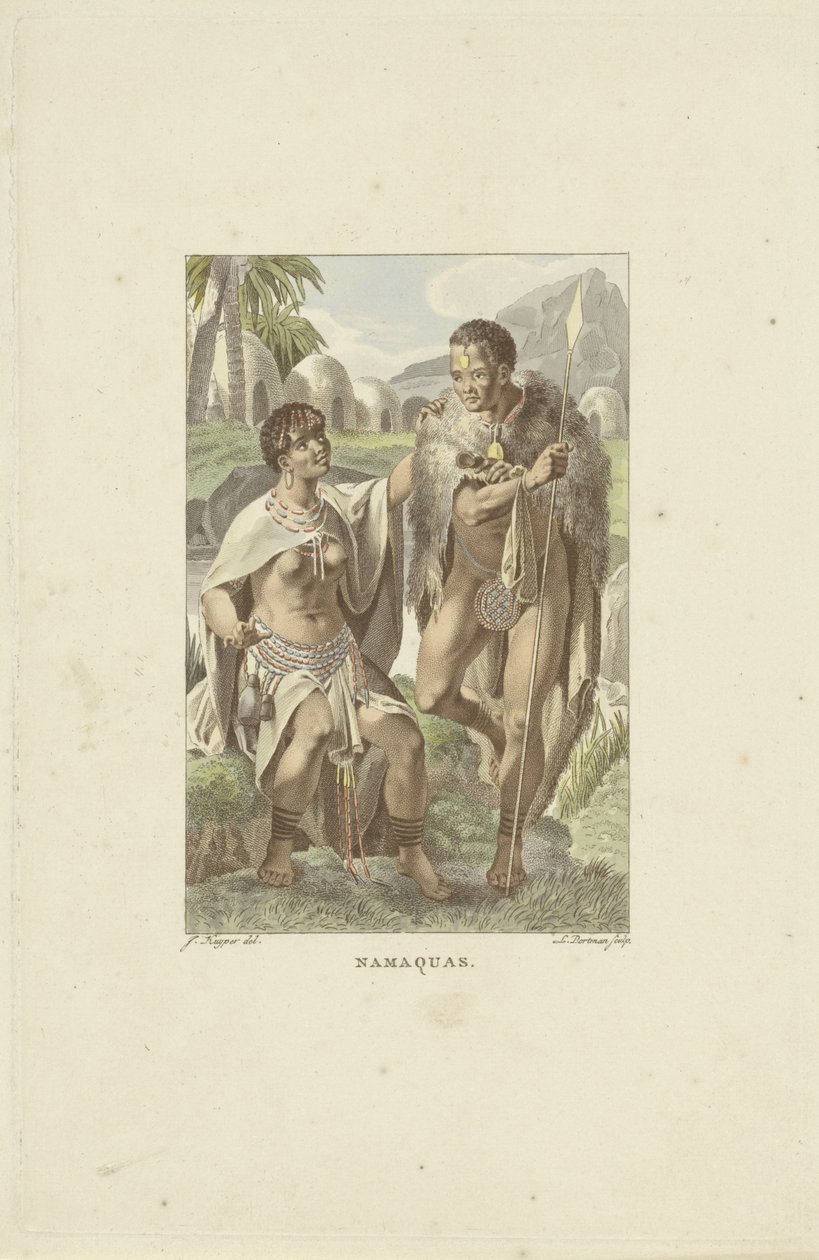 Dél-Afrika Nama Namaquas (cím a tárgyon) alkotó: Ludwig Gottlieb Portman
