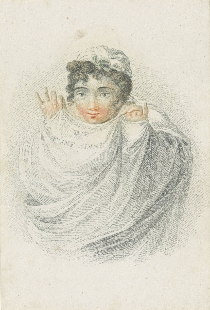 Női alak drapériában Öt érzékszerv, amelyet női alakok képviselnek (sorozat címe) Die Funf Sinne (sorozat címe az objektumon) alkotó: Ludwig Gottlieb Portman