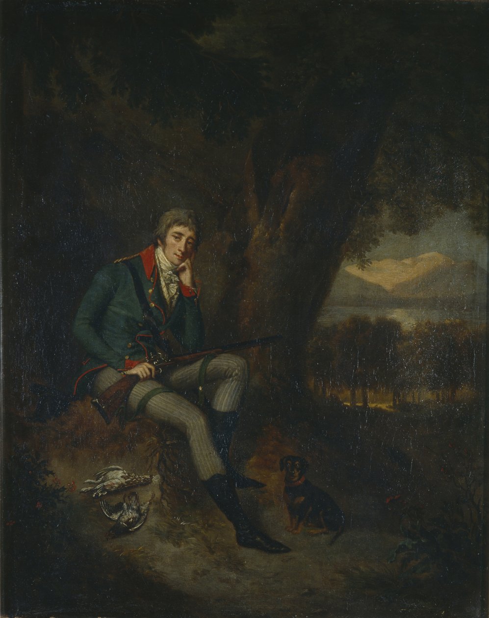 Nyikita Petrovics Panin gróf portréja 1770-1837 vadászruhában alkotó: Ludwig Guttenbrunn