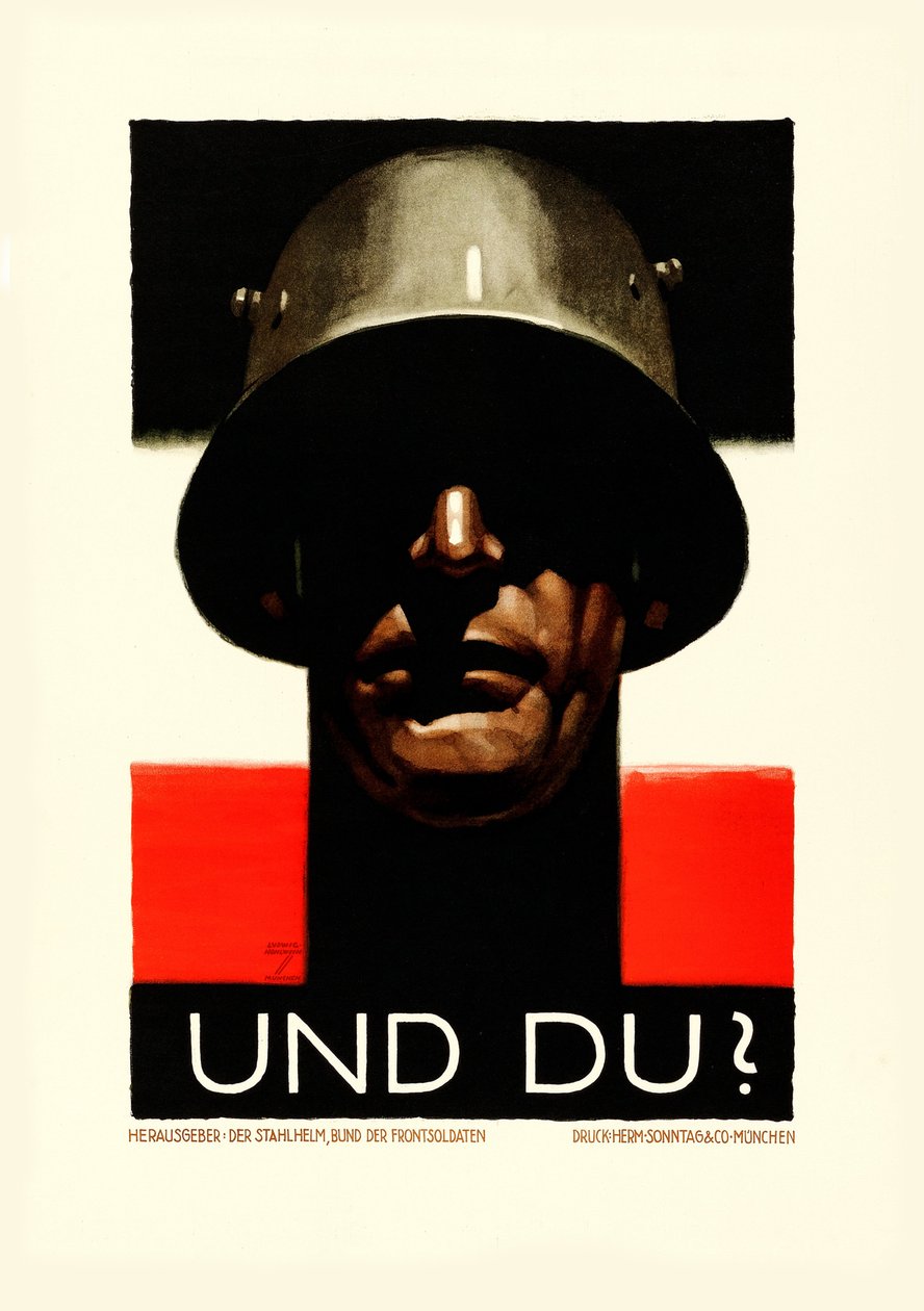 És te Acélsisak, Frontkatonák Ligája, 1929. alkotó: Ludwig Hohlwein