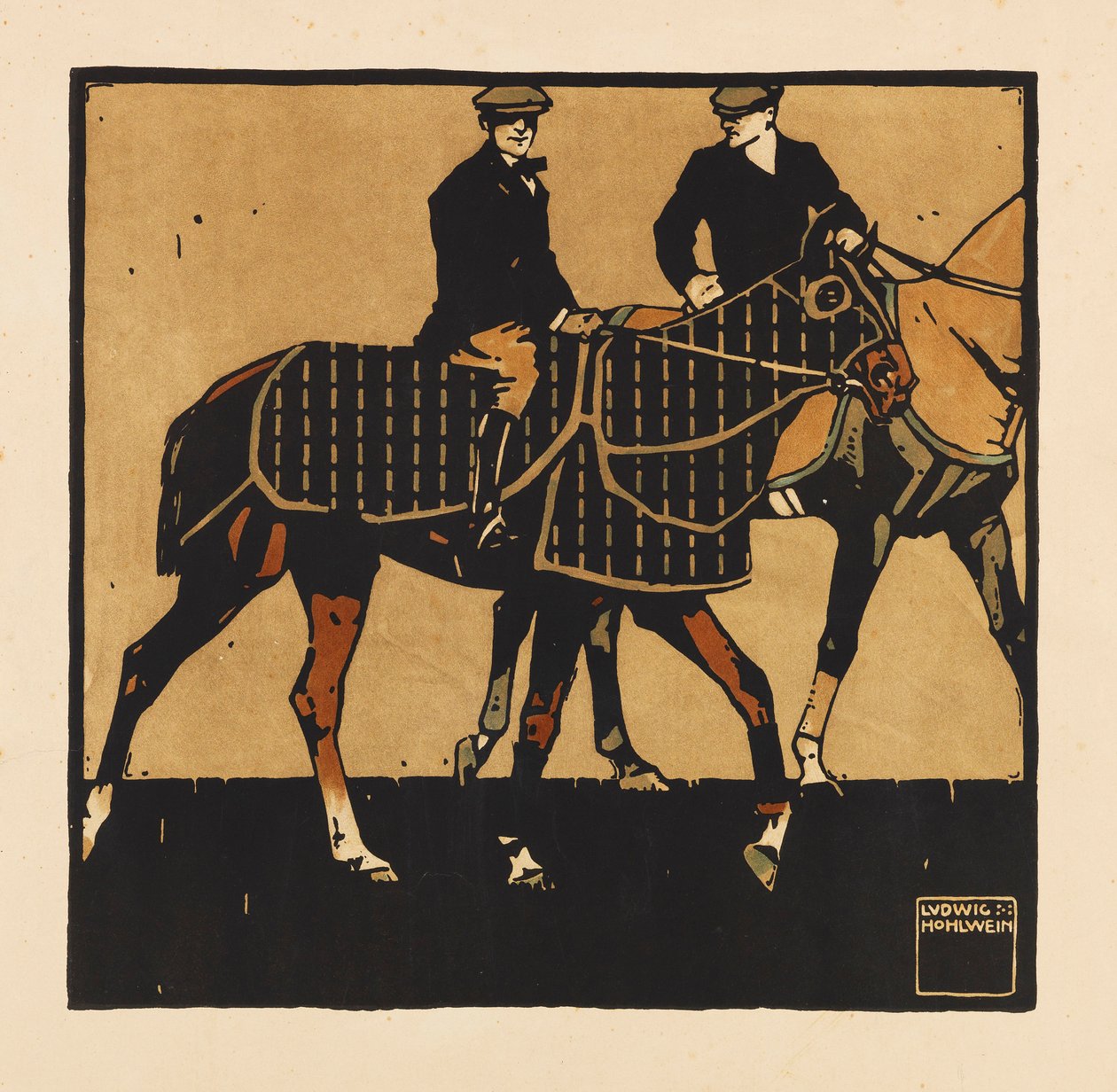A Portfolio Turfból. Tizenkét lóversenykép, 1909. alkotó: Ludwig Hohlwein