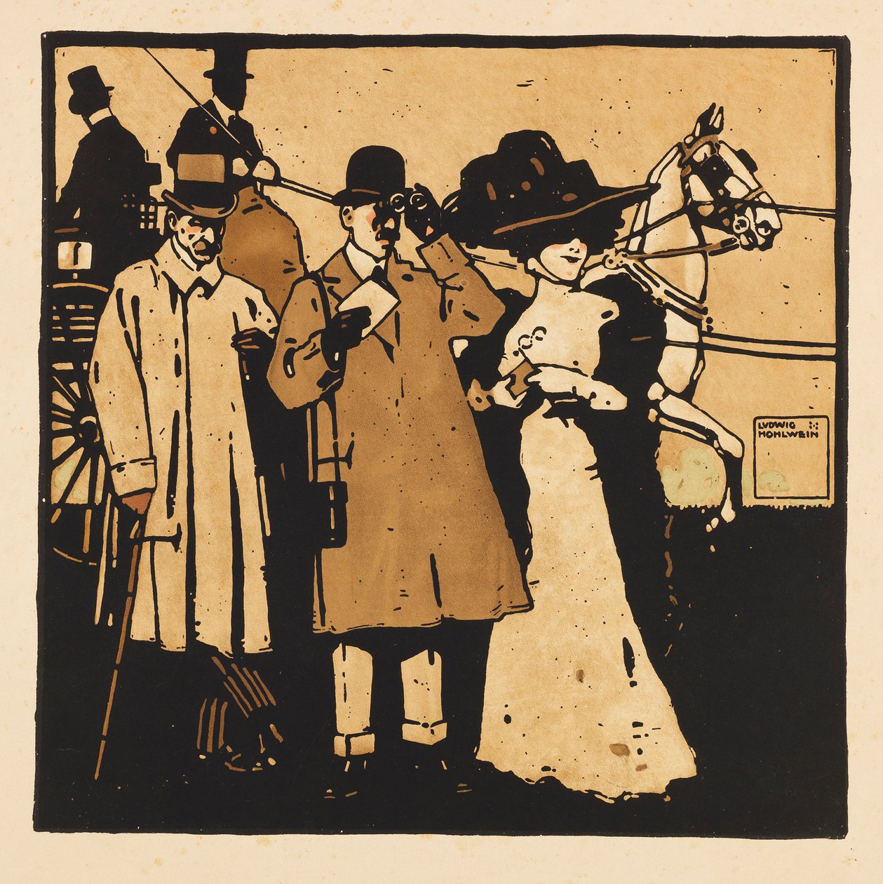 A Portfolio Turfból. Tizenkét lóversenykép, 1909. alkotó: Ludwig Hohlwein