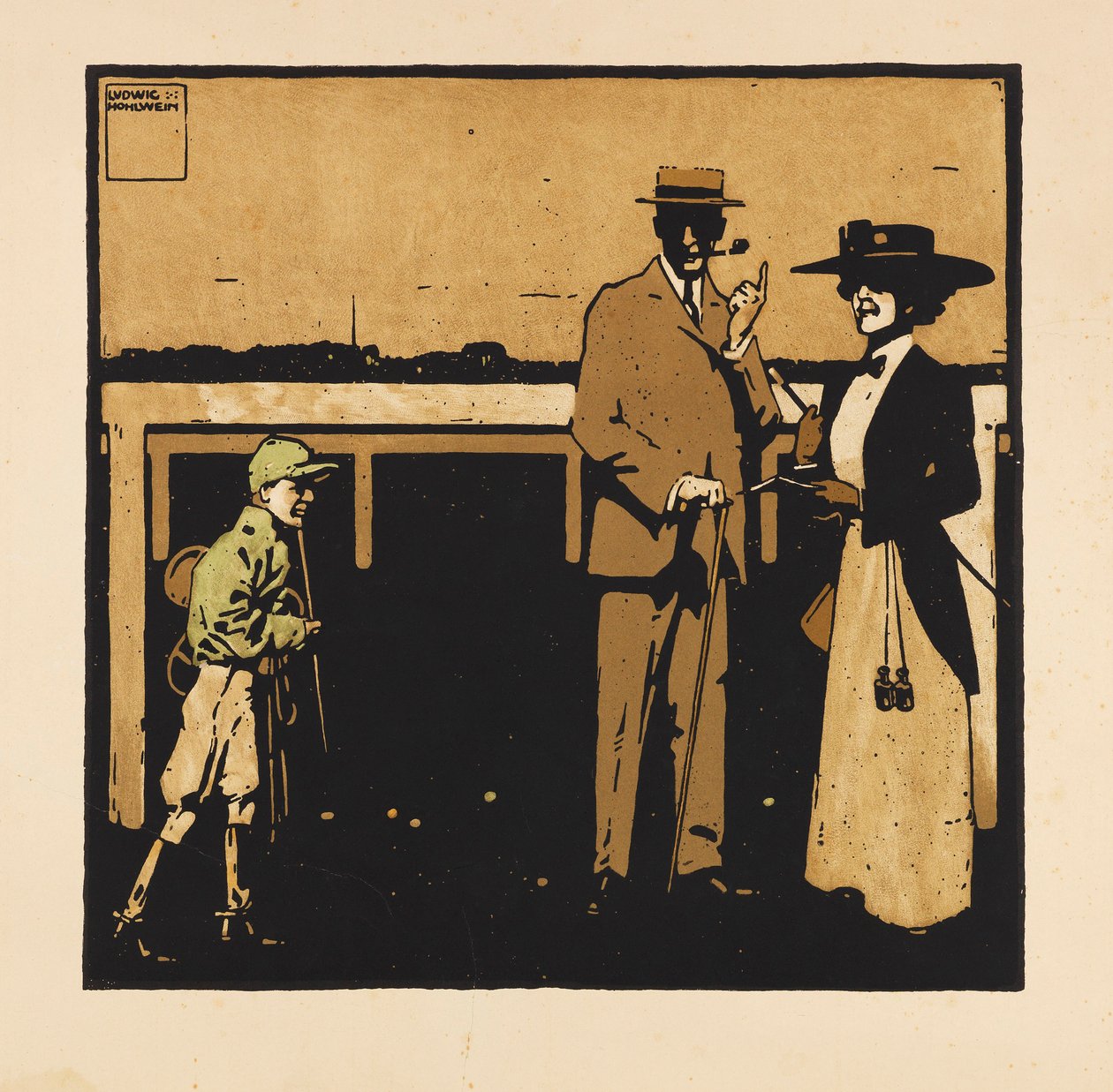 A Portfolio Turfból. Tizenkét lóversenykép, 1909. alkotó: Ludwig Hohlwein