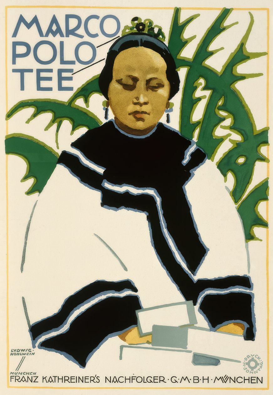 Marco Polo Tee – Franz Kathreiner utódja, G.M.B.H. München alkotó: Ludwig Hohlwein