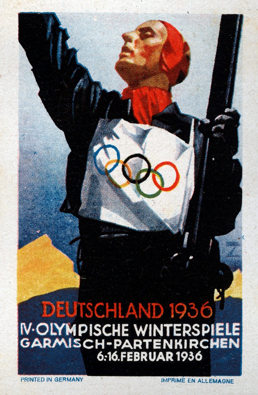 A Garmisch-Partenkircheni IV. Olimpiai Játékok plakátja alkotó: Ludwig Hohlwein